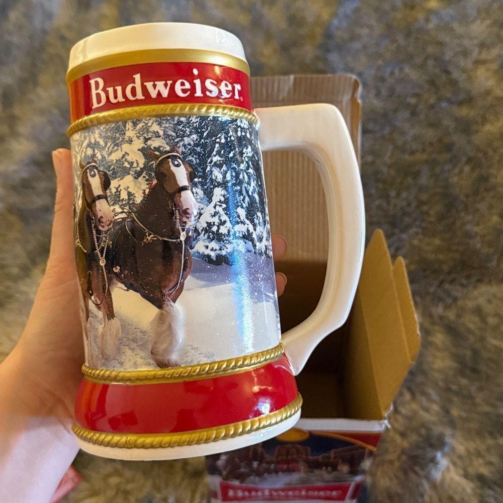 Budweiser “Brewery Lights” 41st Anniversary Collection Red and Gold Stein Mug